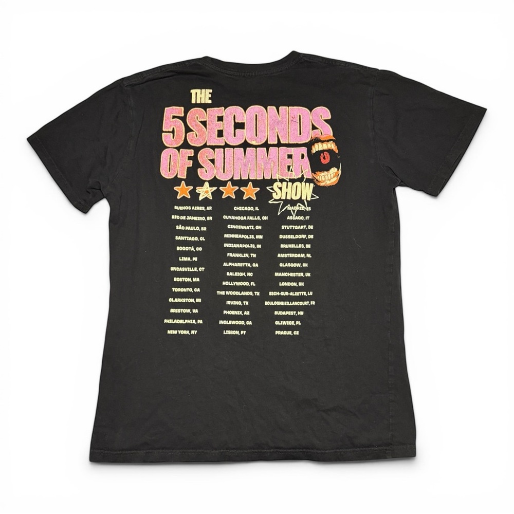 5 Seconds Of Summer 5SOS Summer Show World Tour 2023 Lips Graphic Tee Sz L Indie - Picture 2 of 3